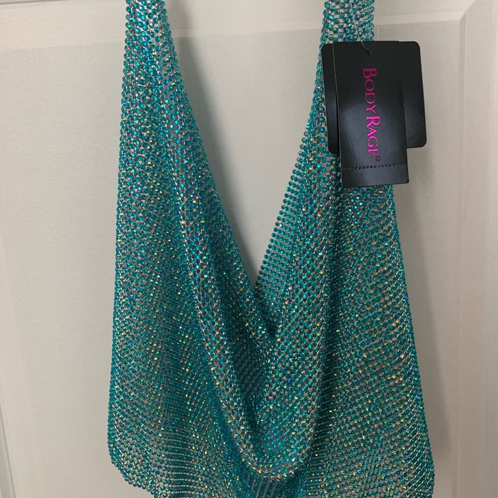 Turquoise Drape Chain Top
